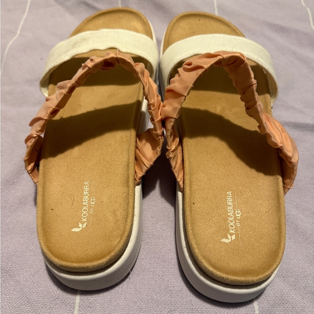 Koolaburra White and Peach Sandals